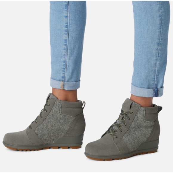 NWT Sorel Womens Evie Ankle Lace Up Bootie Quarry Gray Size